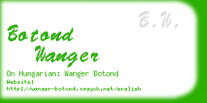botond wanger business card